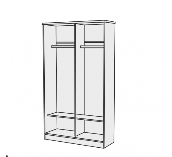 Шкаф-купе для одежды ШКН-21/12 КПГ